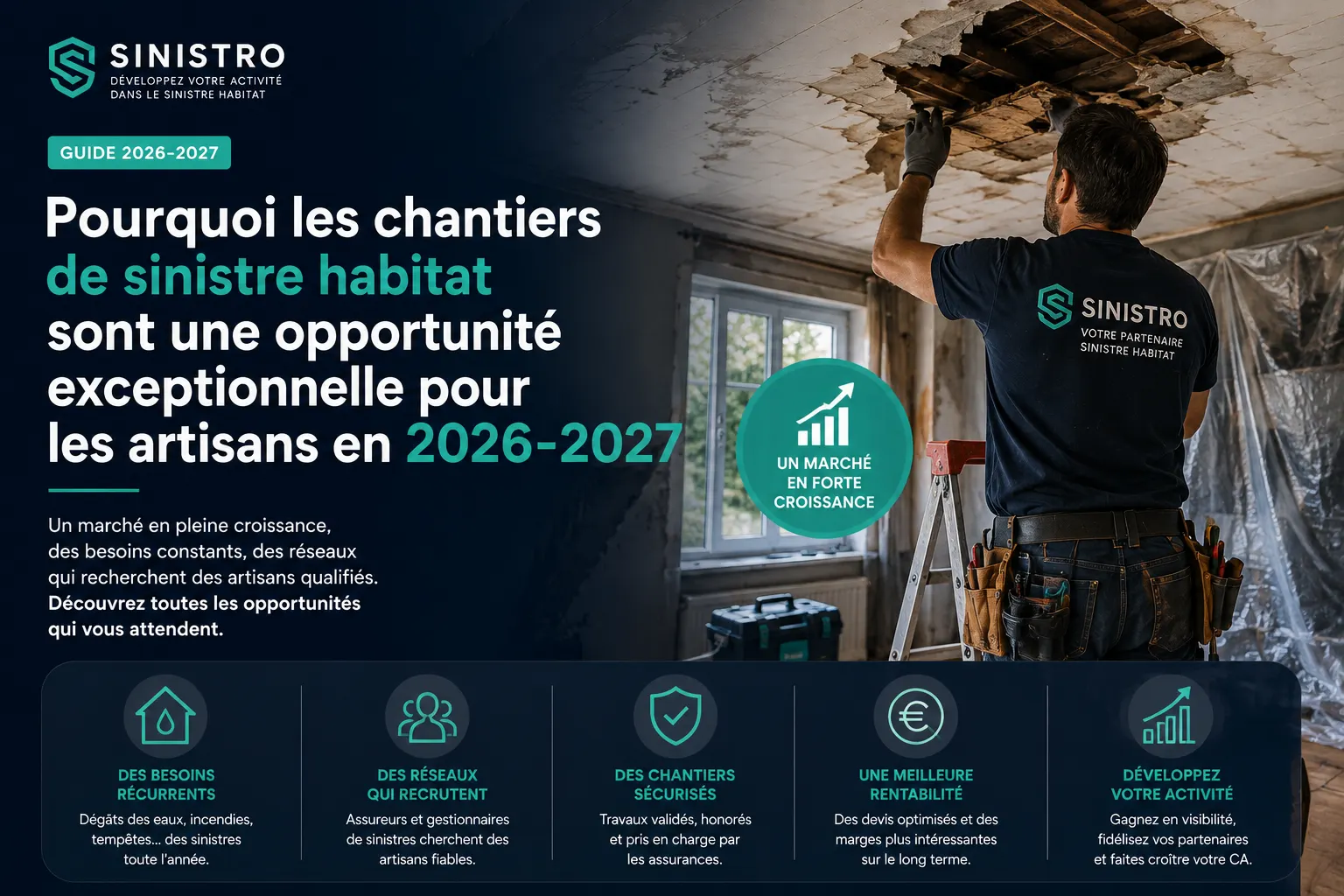 Pourquoi les chantiers de sinistre habitat sont une opportunité exceptionnelle pour les artisans en 2026-2027 — guide Sinistro