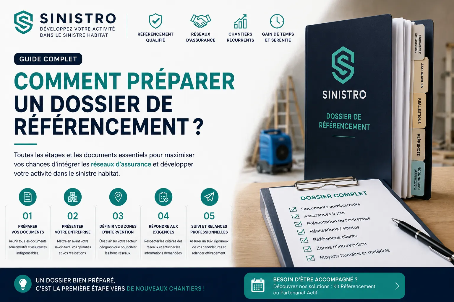 Comment préparer un dossier de référencement auprès des assurances — guide Sinistro