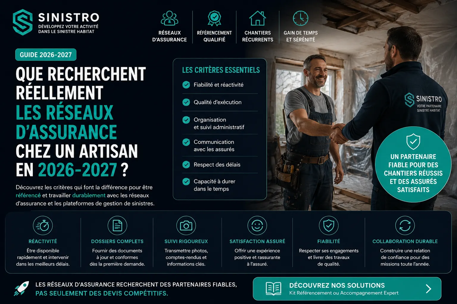 Que recherchent réellement les réseaux d'assurance chez un artisan en 2026-2027 — guide Sinistro