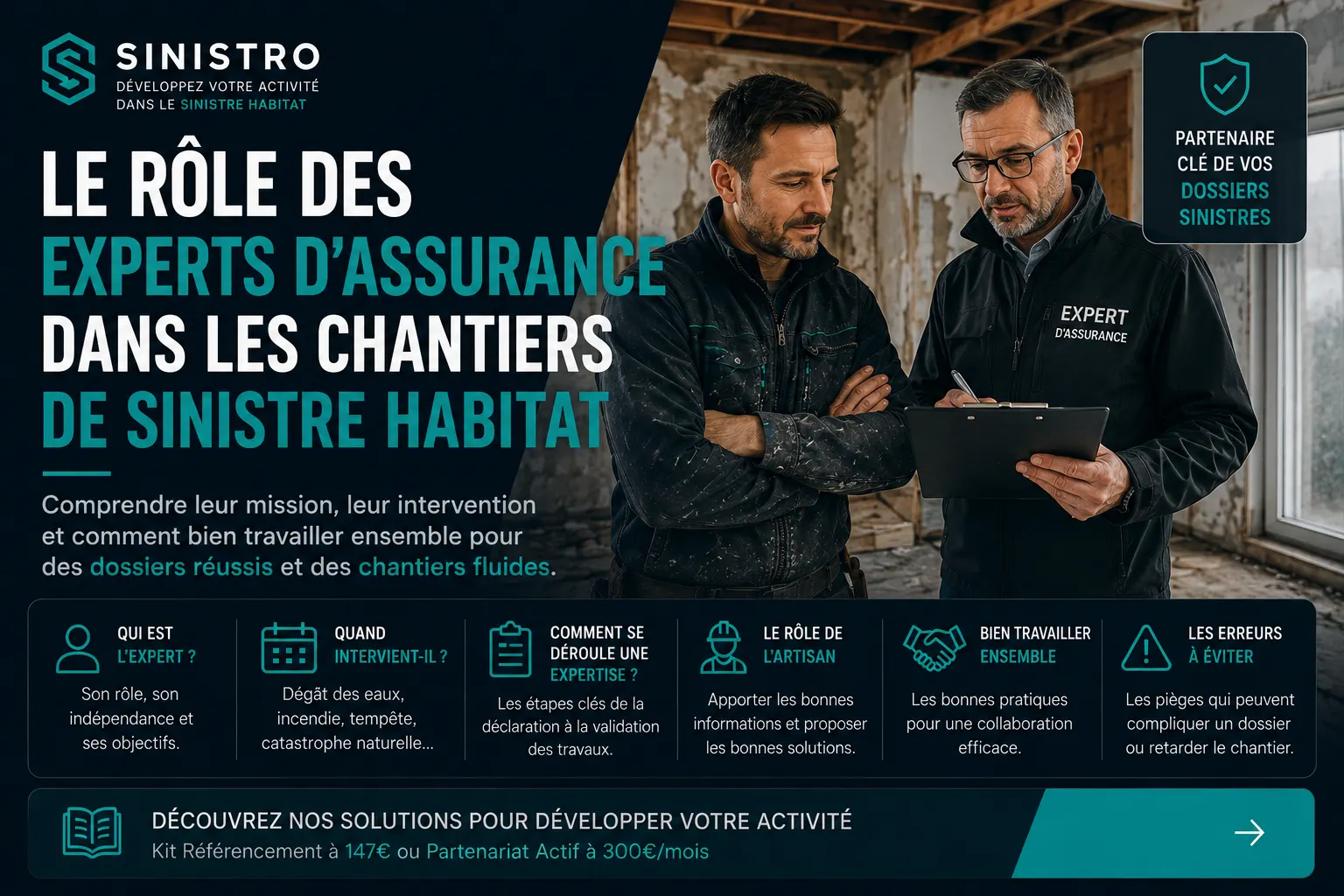 Le rôle des experts d'assurance dans les chantiers de sinistre habitat — guide Sinistro